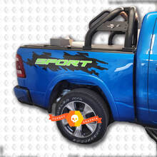 Par Dodge Ram Rebel Style Sport Bed Side Decal Sticker Gráficos Vinilo Cabecera 2017 - 2023
 3
