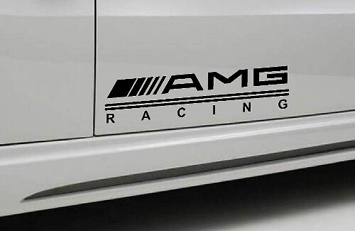 2 - AMG RACING Mercedes Benz Calcomanía adhesiva puerta deportiva
