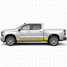 Vinilos de franjas en las puertas y paneles laterales Mountain Range para Chevrolet Silverado 1500 T1XX 2019-2026_3
