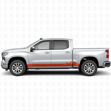 Vinilos de franjas en las puertas y paneles laterales Mountain Range para Chevrolet Silverado 1500 T1XX 2019-2026_4