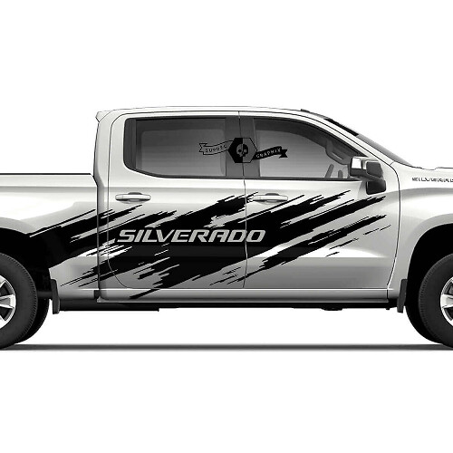 Vinilo adhesivo gráfico de salpicaduras de barro para puertas laterales para Chevrolet Silverado