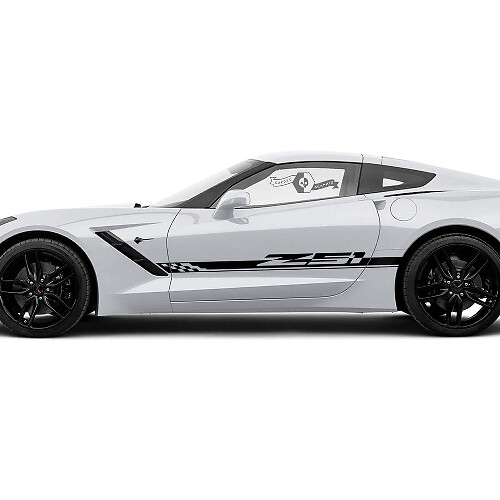 Calcomanías adhesivas de vinilo con franja lateral de bandera a cuadros Chevrolet Corvette Z51
