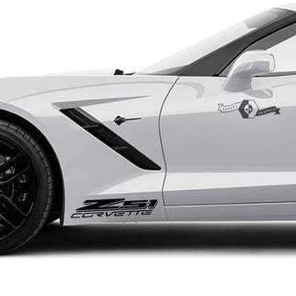 2x Chevrolet Corvette puertas laterales Shadow Z51 Logo vinilo calcomanía pegatina
