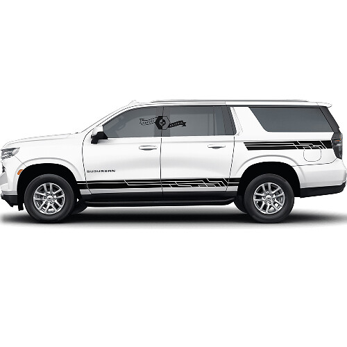 Par de rayas laterales de vinilo para Chevrolet Suburban - calcomanía de vinilo para paneles laterales.
