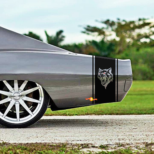 Kit de calcomanías de vinilo estilo Wildcat para los laterales de la caja para Dodge Charger 1968-70
