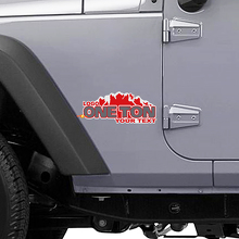 Calcomanía lateral de vinilo ONE TON para Jeep Wrangler Rubicon_2
