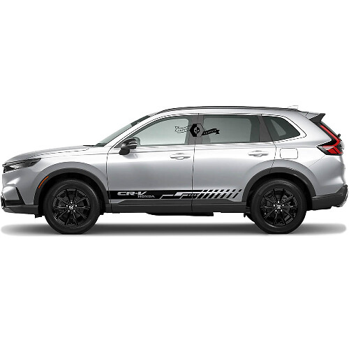 Par de líneas de vinilo adhesivo para panel lateral nuevo con rayas inversas para Honda CR-V 2020 2021 2022 2023.
