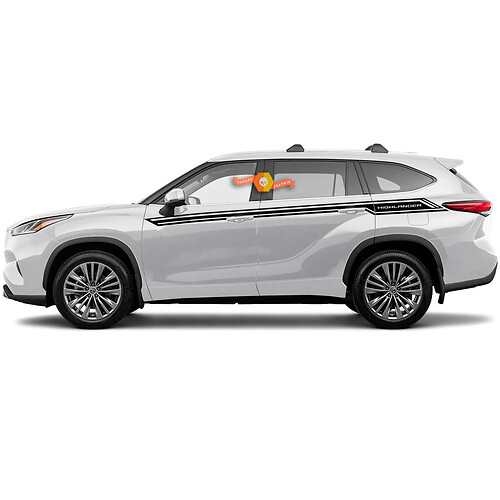 Combinar Toyota 2020 Highlander Doors Trim Decal Sticker Kit de franja lateral de calcomanía gráfica