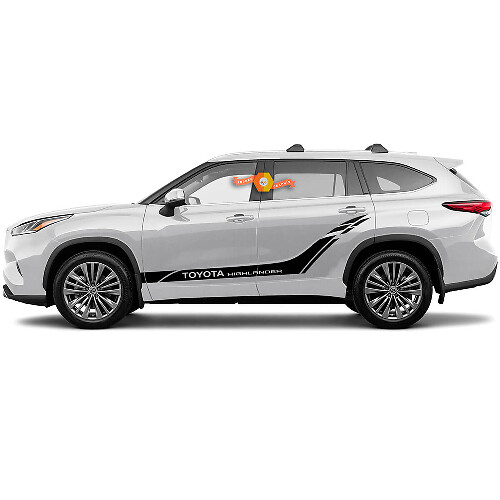 Kit de franja lateral de calcomanía gráfica de moldura de cama de puertas para Toyota Highlander 2020
