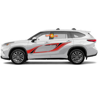 Combinar Toyota 2020 Highlander Poors Wrap 2 colores Kit de franja de calcomanía gráfica de calcomanía