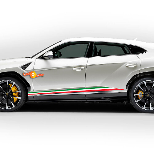 Pegatina gráfica de vinilo con líneas de panel lateral de la bandera italiana para Lamborghini Urus 2021 2022 2023
