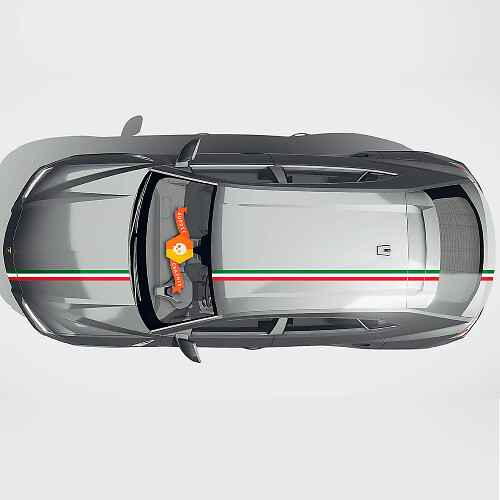 Kit de calcomanías de vinilo con franjas en el techo y capó con la bandera italiana para Lamborghini Urus 2021-2023
