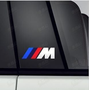 Juego de pegatinas de vinilo para ventana con logo M Style para BMW