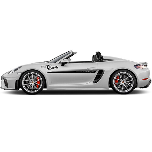 2 Porsche 2022 Porsche 718 Spyder Doors Up Trim Side Stripes Kit calcomanía
