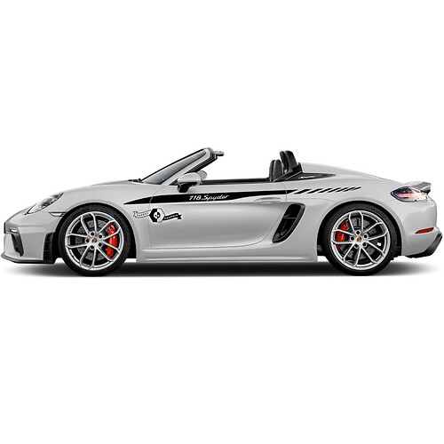 2 Porsche 2022 Porsche 718 Spyder Doors Body Up Trim Side Stripes Kit calcomanía
