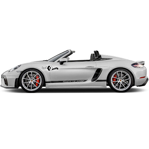Pegatinas de vinilo con franjas para paneles laterales de carreras para Porsche 718 Spyder 2022