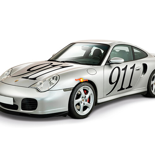 2x Pegatinas Porsche Porsche 911 Puertas laterales de la firma Palabra de calcomanía
