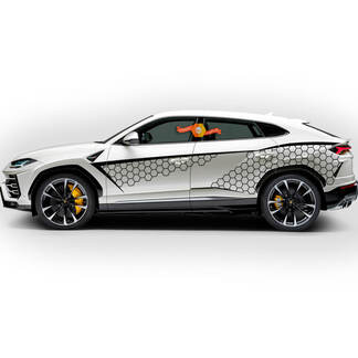 Par Lamborghini Urus 2021 2022 2023 Side Doors Honeycombs Splash vinilo adhesivo gráficos
