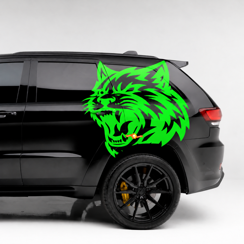 Par de pegatinas laterales de vinilo con cabeza de felino personalizada para Jeep Grand Cherokee Trackhawk SRT Hellcat