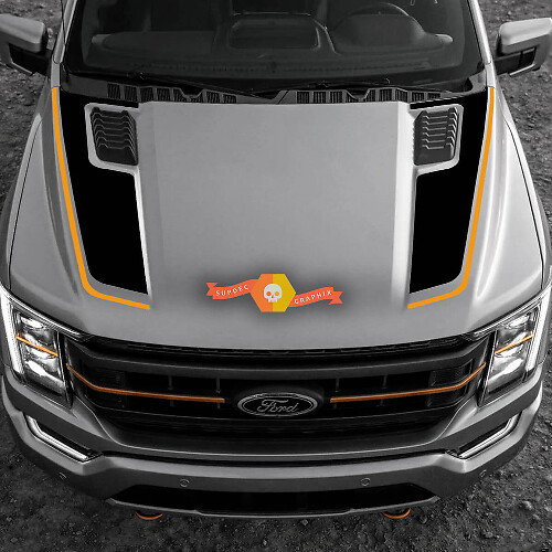 Calcomanía de vinilo con doble franja para capó para Musclecar F-150 2022-2023
