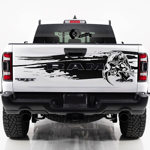 Calcomanía de vinilo para portón T-Rex Mud Splash para Dodge Ram TRX
