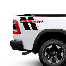 Pegatina de vinilo personalizada con franjas dobles para el lateral de la cama para Dodge Ram 1500_3