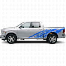 Kit de vinilos laterales personalizados con texto Mud Splash para Dodge Ram 1500 Rebel_2