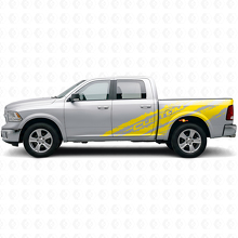Kit de vinilos laterales personalizados con texto Mud Splash para Dodge Ram 1500 Rebel_5