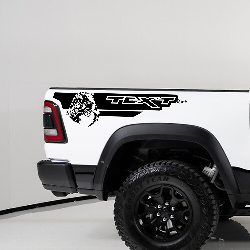 Calcomanías de vinilo personalizadas estilo TRX para franjas laterales traseras Dodge Ram 1500