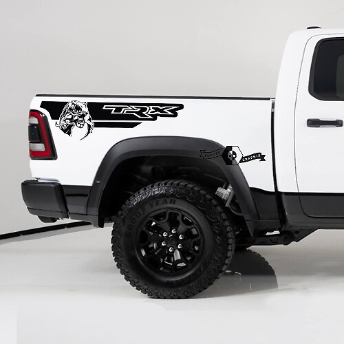 Calcomanías de Vinilo de Rayas Laterales Traseras Estilo TRX para Dodge Ram 1500