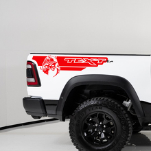Calcomanías de vinilo personalizadas estilo TRX para franjas laterales traseras Dodge Ram 1500_2