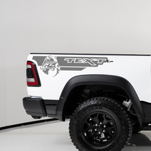 Calcomanías de vinilo personalizadas estilo TRX para franjas laterales traseras Dodge Ram 1500_3
