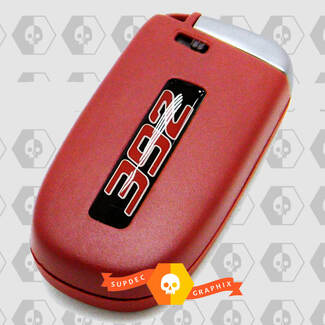 2x Red 392 Challenger/Charger/Durango Key Fob Inlays Emblem Calcomanía abovedada
