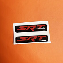 2x SRT Rojo y Negro Challenger/Charger/Durango Key Fob Inlays emblema calcomanía adhesiva abovedada
 2