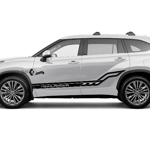 Par Toyota 2020 Highlander Doors Bed Side Trim Decal Graphic Sticker Side Stripe Kit
