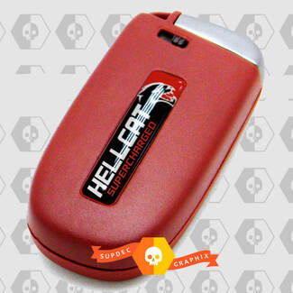 2x Hellcat Supercharged Challenger/Charger/Durango Key Fob Inlays Emblem Calcomanía abovedada
