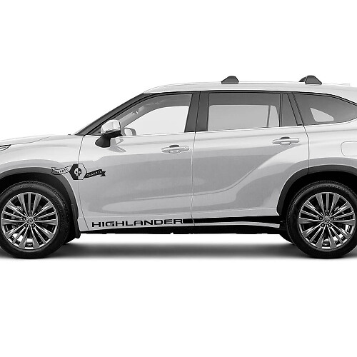 Par Toyota 2020 Highlander Doors Bed Side Slim Rocker Panel Decal Graphic Sticker Side Stripe Kit
