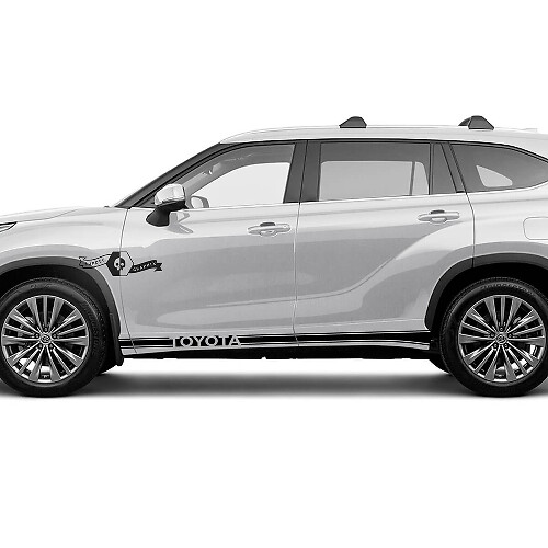 Par Toyota 2020 Highlander Doors Bed Side Slim Rocker Panel Trim Decal Graphic Sticker Side Stripe Kit
