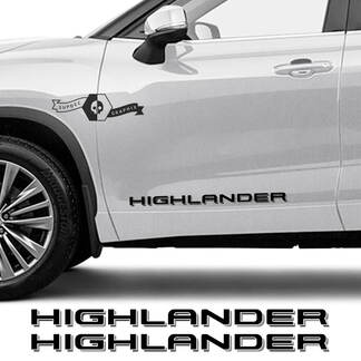 Par de calcomanías gráficas para puertas Toyota 2020 Highlander, kit lateral
