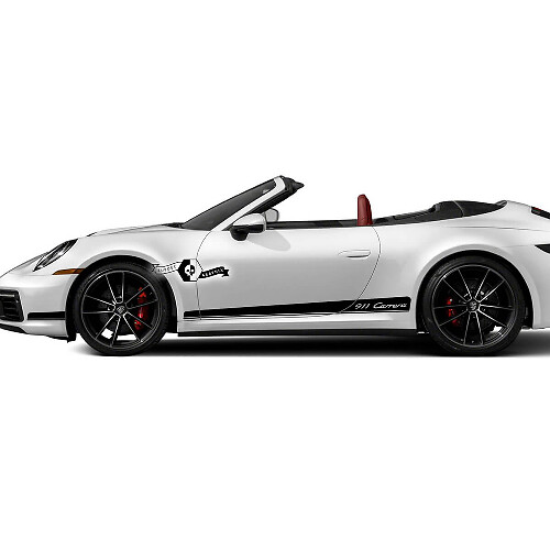 2 Porsche 911 Porsche Carrera Rocker Panel Solid Side Stripes Puertas Kits Calcomanías Pegatinas
