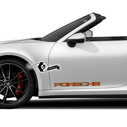 2 Porsche 911 Carrera 2 colores Shadow Side Doors Kits Decal Sticker
