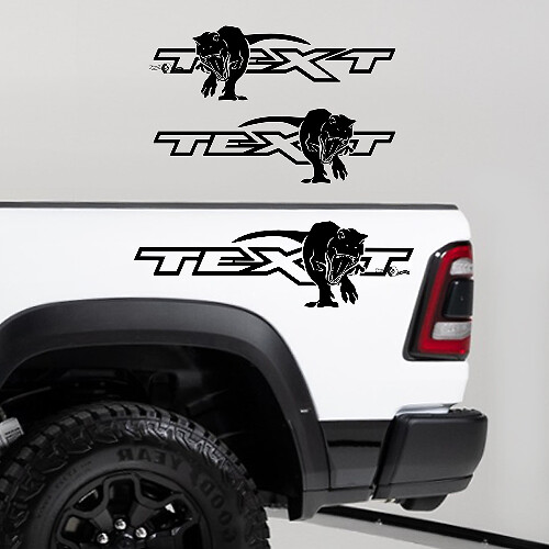 Juego de vinilos decorativos para el lateral de la caja con texto personalizado y T-Rex para Dodge Ram 1500 TRX