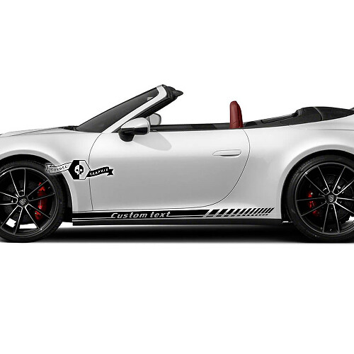 2 Nuevas Rayas Delgadas de Línea Lateral de Panel Lateral de Porsche 911 Porsche Carrera Kit de Calcomanías para Puertas con Texto Personalizado
