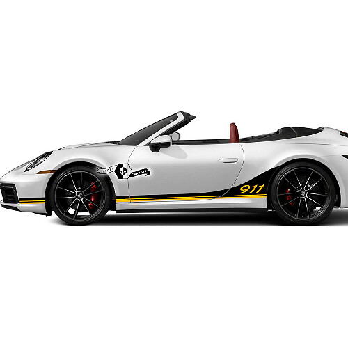 2 Porsche 911 Porsche Carrera Rocker Panel Extended Side Stripes Doors Kits Calcomanías Pegatinas 2 Colores