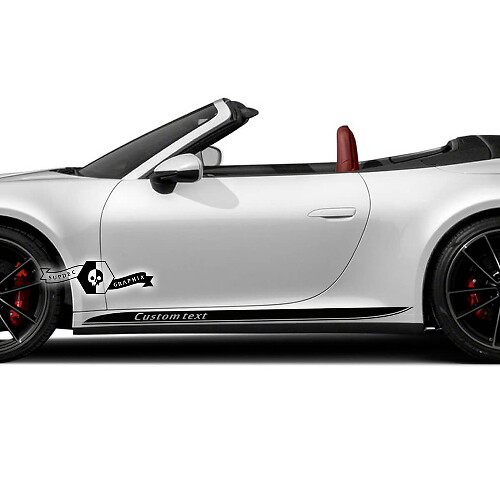 2 nuevo Porsche 911 Porsche Carrera Rocker Panel Side Line Slim Stripes Doors Up Kit calcomanía pegatina texto personalizado

