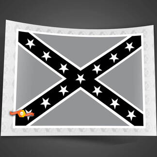 Calcomanía de vinilo con la bandera de General Lee en blanco y negro de 34 x 50 pulgadas.
