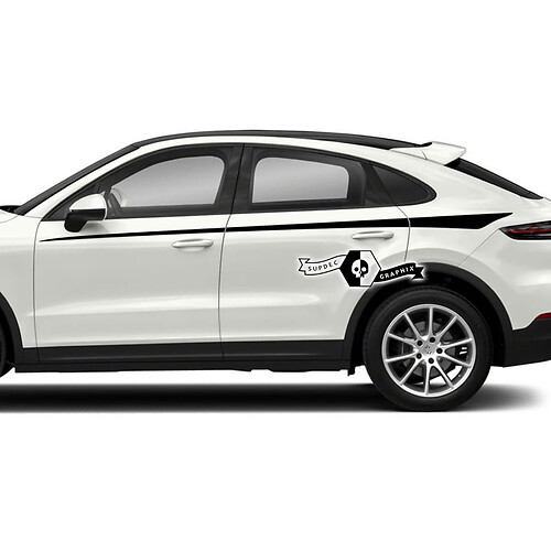 Porsche Cayenne S GTS Turbo Turbo Side Stripes Doors Up Bed Calcomanías Pegatinas 2003 --- 2023 presente