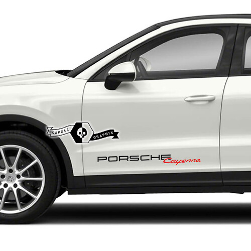 2 kits de puertas laterales Porsche Cayenne, pegatinas con logotipo, 2 colores
