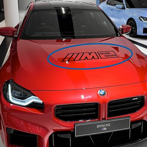 Etiqueta adhesiva circular de vinilo con logo M2 para capó BMW M2 G87