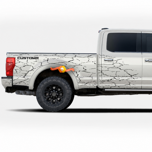 Kit de Vinilo Personalizado con Calcomanía para Puertas y Caja Agrietadas para Ford F-250 F-350
